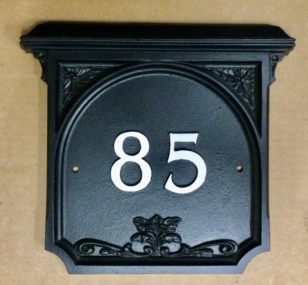 Cast Iron House Number Sign Traditional Gothic Design Etsy
