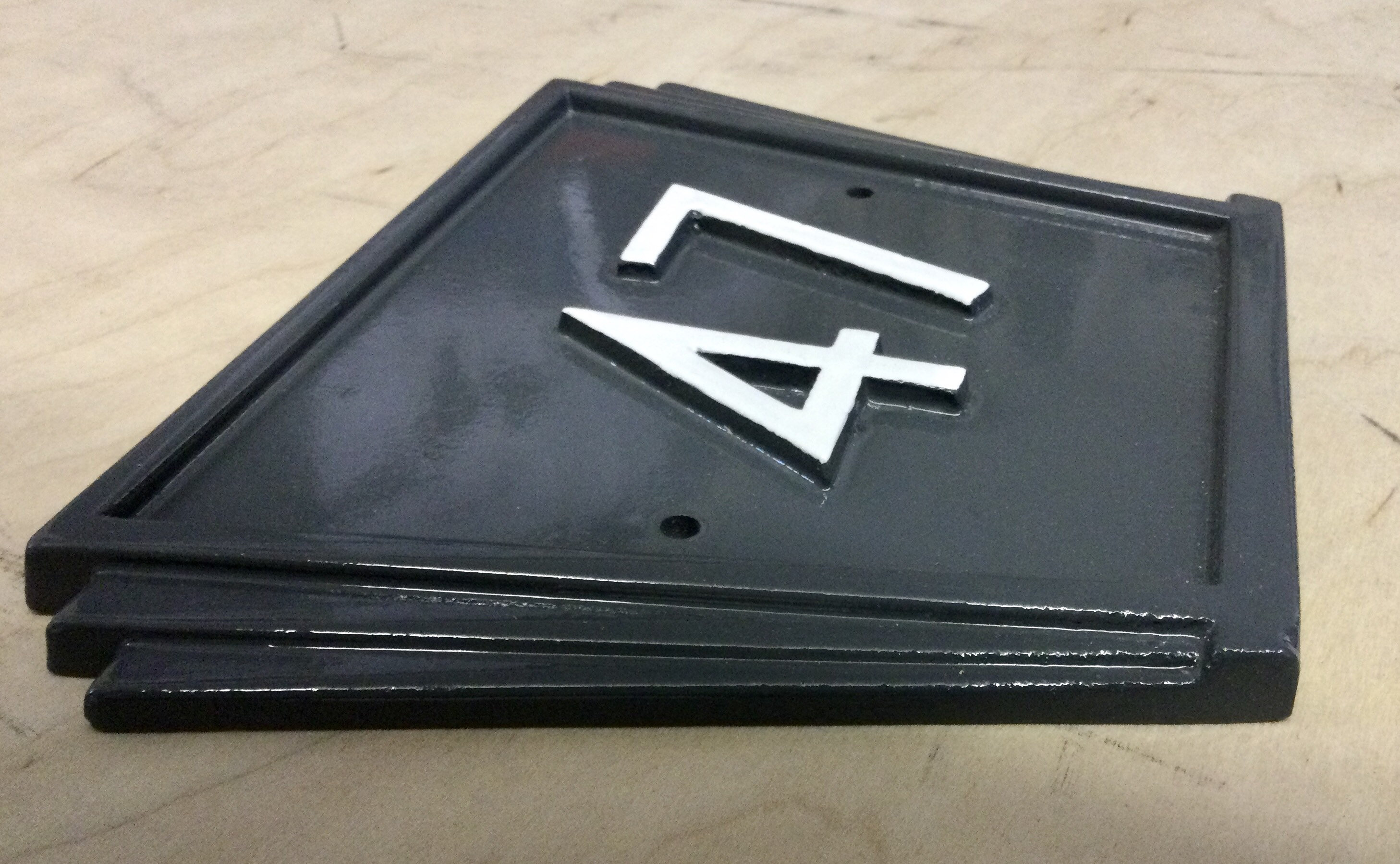 Art Deco Cast Iron House Number Sign Etsy UK