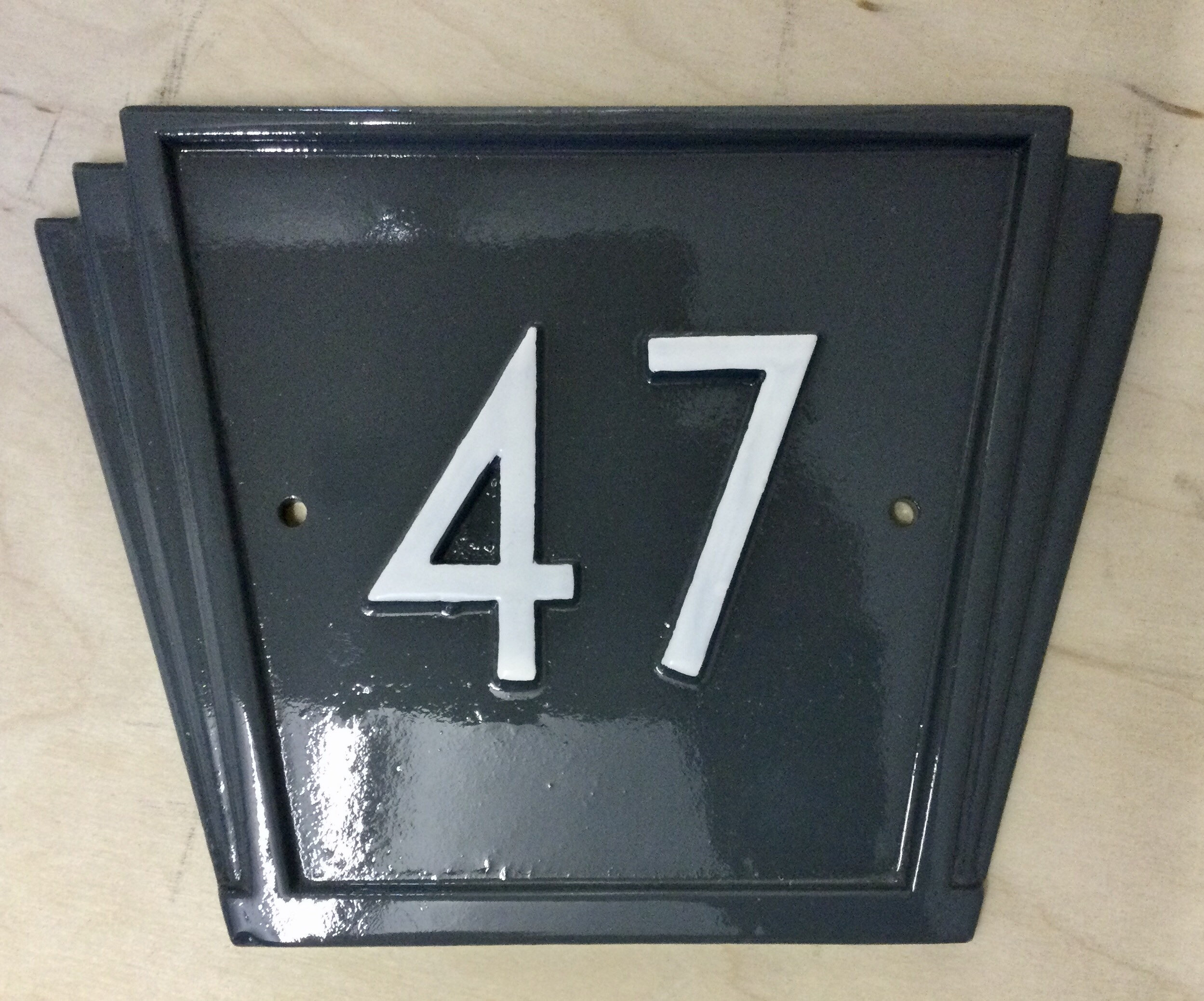 Art Deco Cast Iron House Number Sign Etsy UK