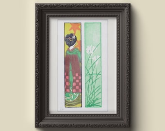 Traditioneller japanischer Druck "Herbst" - Handgemachtes Mokuhanga