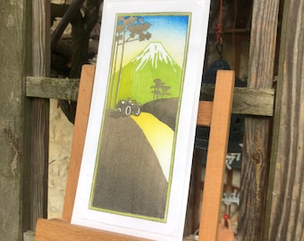 Japanischer Druck "Auf dem Weg zum Berg Fuji" (富士山への道中) - Hosho - Gravur und Handdruck - Ukiyo-e - Traditionelle japanische Kunst
