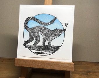 Japanischer Druck "Eine Biene" - Gravur und Handdruck - Mokuhanga - Traditionelle japanische Kunst