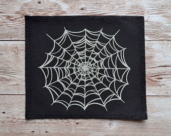 Cobweb Patch | Screen Printed Patch | Spider Web Print | Horror Punk Web |