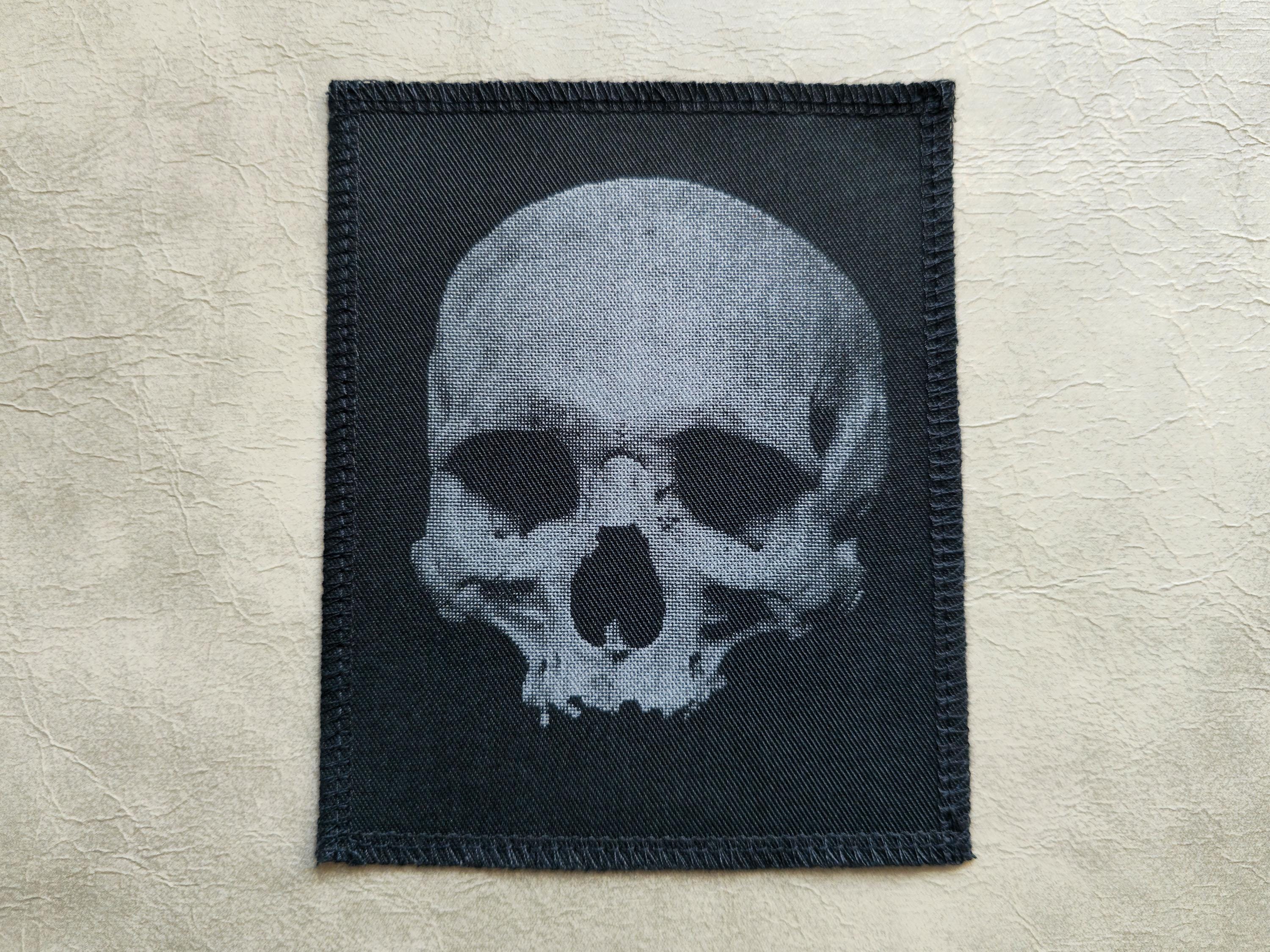 Skull Patch | Handmade Screen Printed Patch | Sew On Patch