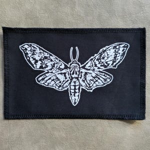 Moth Patch | Handmade Screen Printed | Sew On Patch