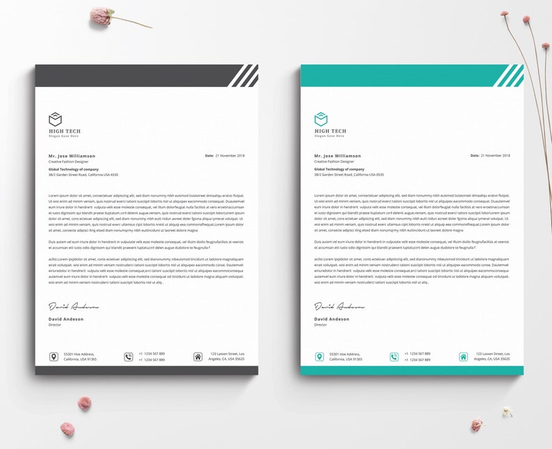 Letterhead Template Word Editable Pdf Printable Business ...