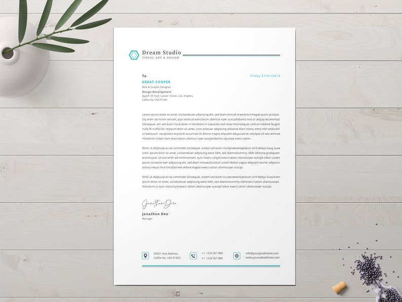 Letterhead Template Word Editable Pdf Printable Business ...