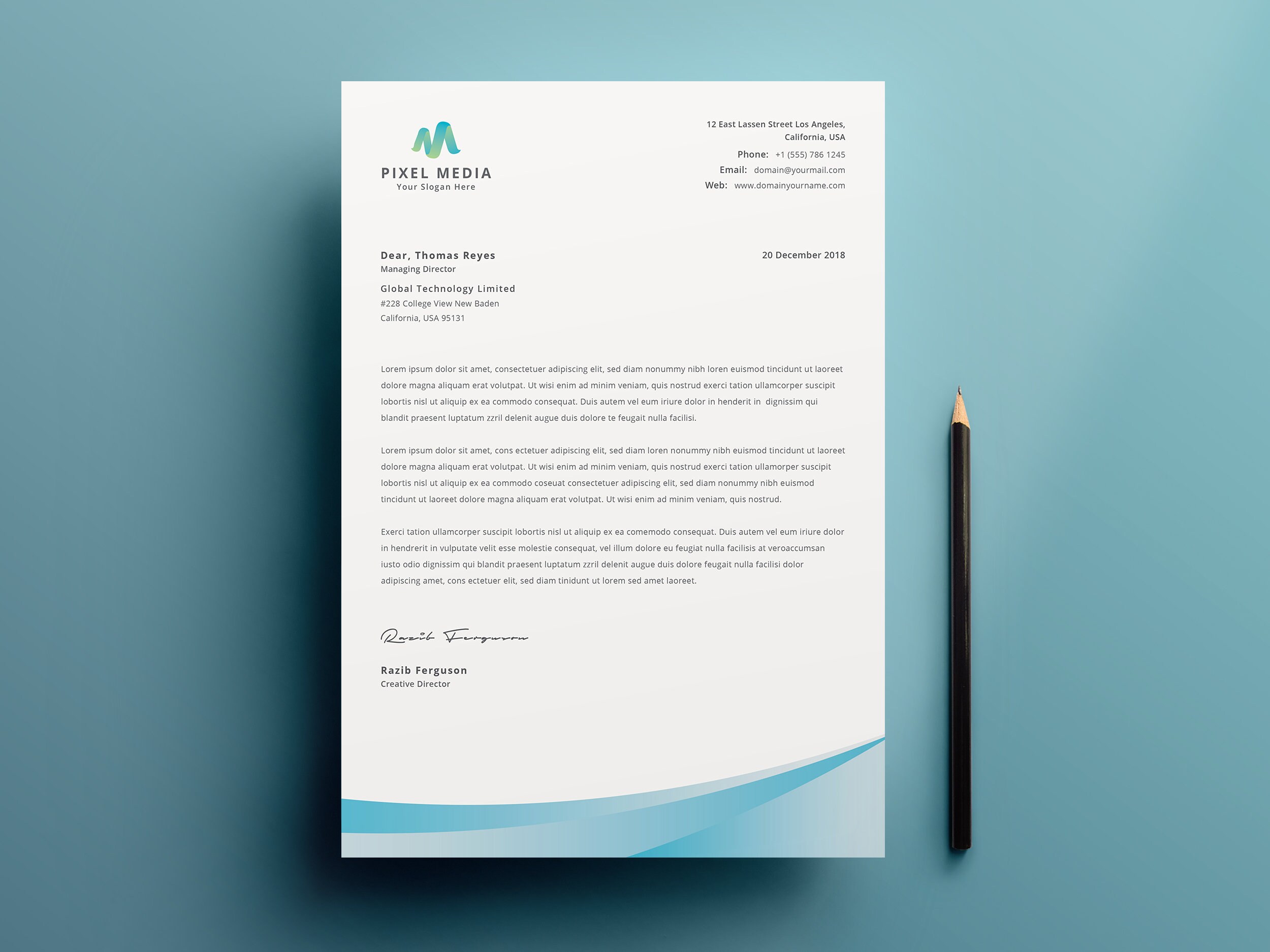 Letterhead Template Word Editable Pdf Printable Business | Etsy