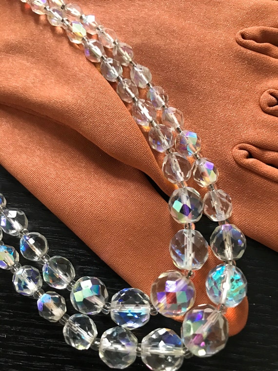 Double strand crystal necklace shop