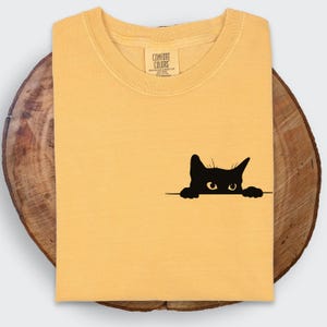 Peeking Cat Shirt, Halloween Black Cat Shirt, Pocket Cat Shirt, Funny Black Cat Shirt, Funny Shirt for Black Cat Lovers