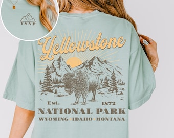 Yellowstone National Park Shirt: Yellowstone Tshirt; National Parks Shirt, Wyoming Shirt; YSNP Shirt; Old Faithful Tee; Bison Buffalo Shirt