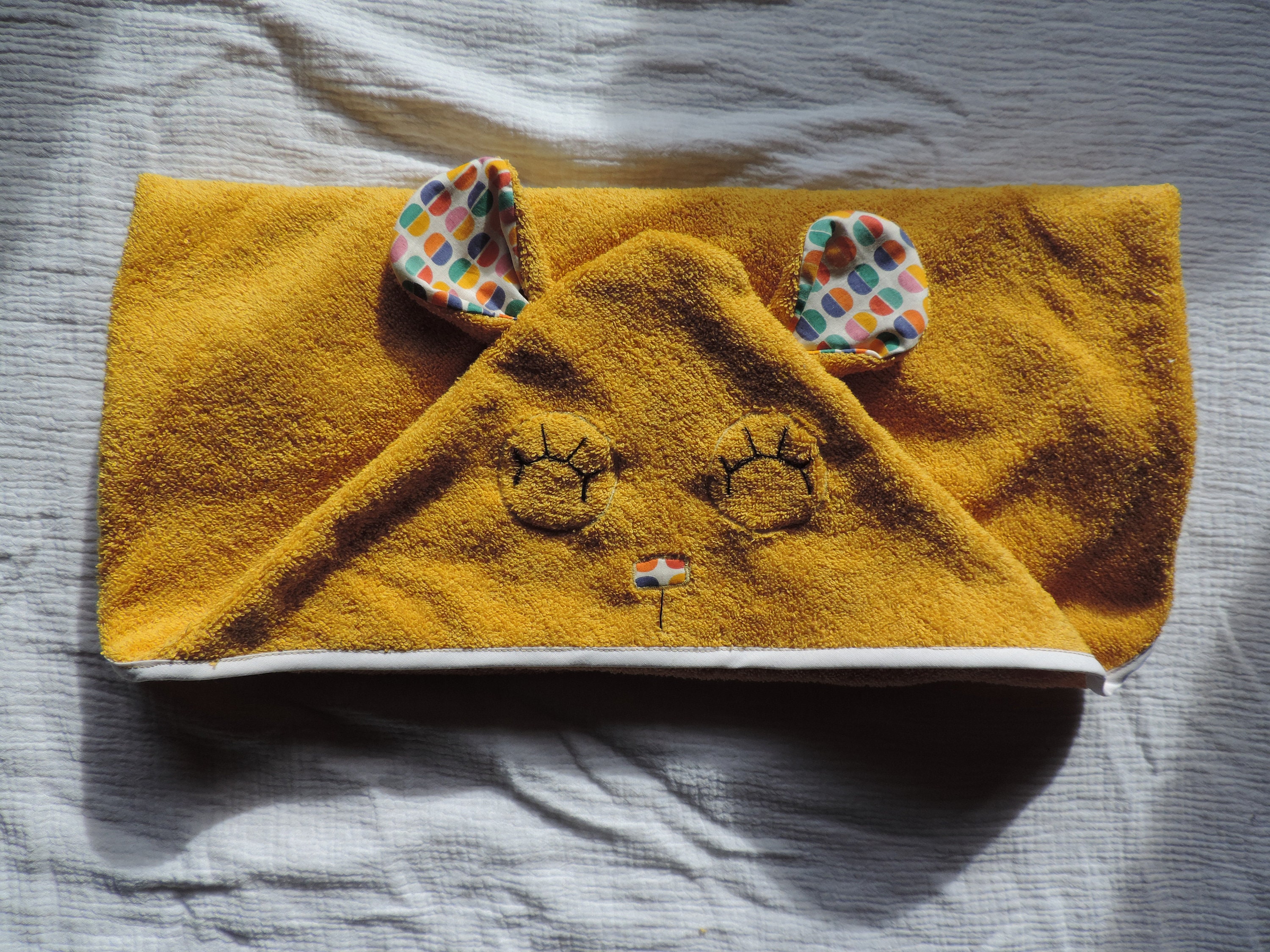 Asciugamano In Spugna Per Bambini Con Ricamo E Cappuccio New Baby 80x80 Grigio Orso P454113