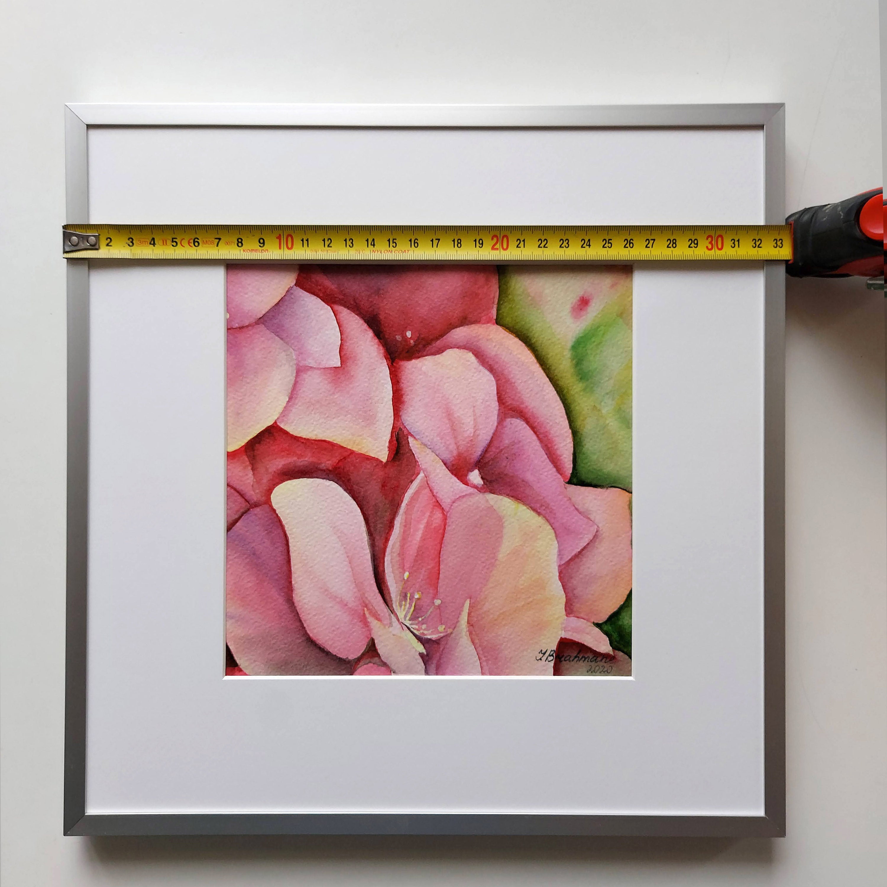 ダリア Hot Pink Hydrangea, Handmade Watercolor Wall Art, Mom's Day