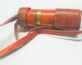 Telescope brass Personalized Vintage Telescope with Laser Engraved Personalized Leather case gift
