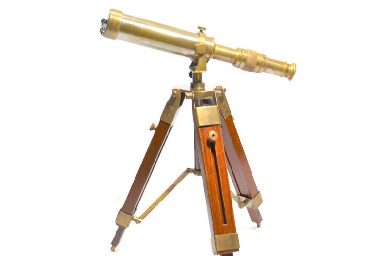 Antique Telescope Handheld Brass Wooden Box Optic Nautical Pirate Scope Spyglass