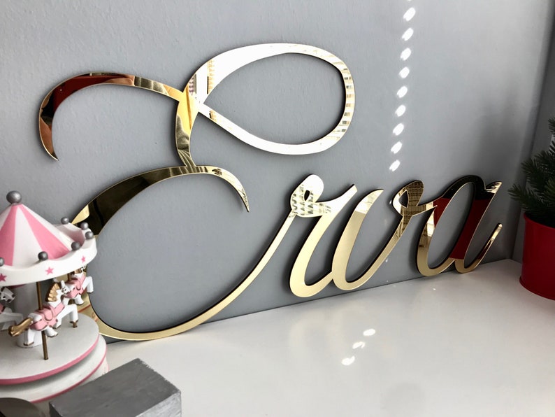 Mirror Name Sign Laser Cut Name Personalized Acrylic Name Etsy UK