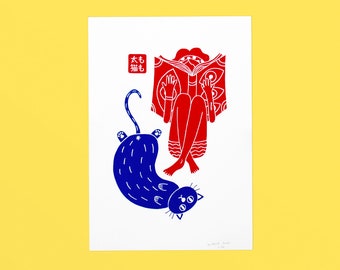 MOMO and a girl III. - READING, 35x50 cm