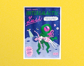 IMPRESIÓN INTERGALÁCTICA LUSH Risograph A3