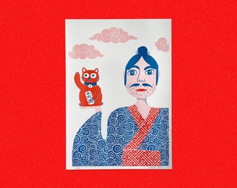MANEKI NEKO BOY Riso A3