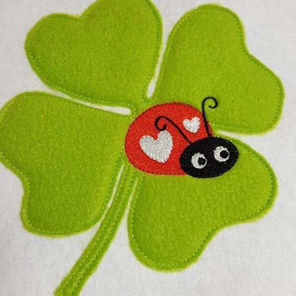 Embroidery application Glücksklee in 3 Sizes/doodle applique clover in 3 sizes