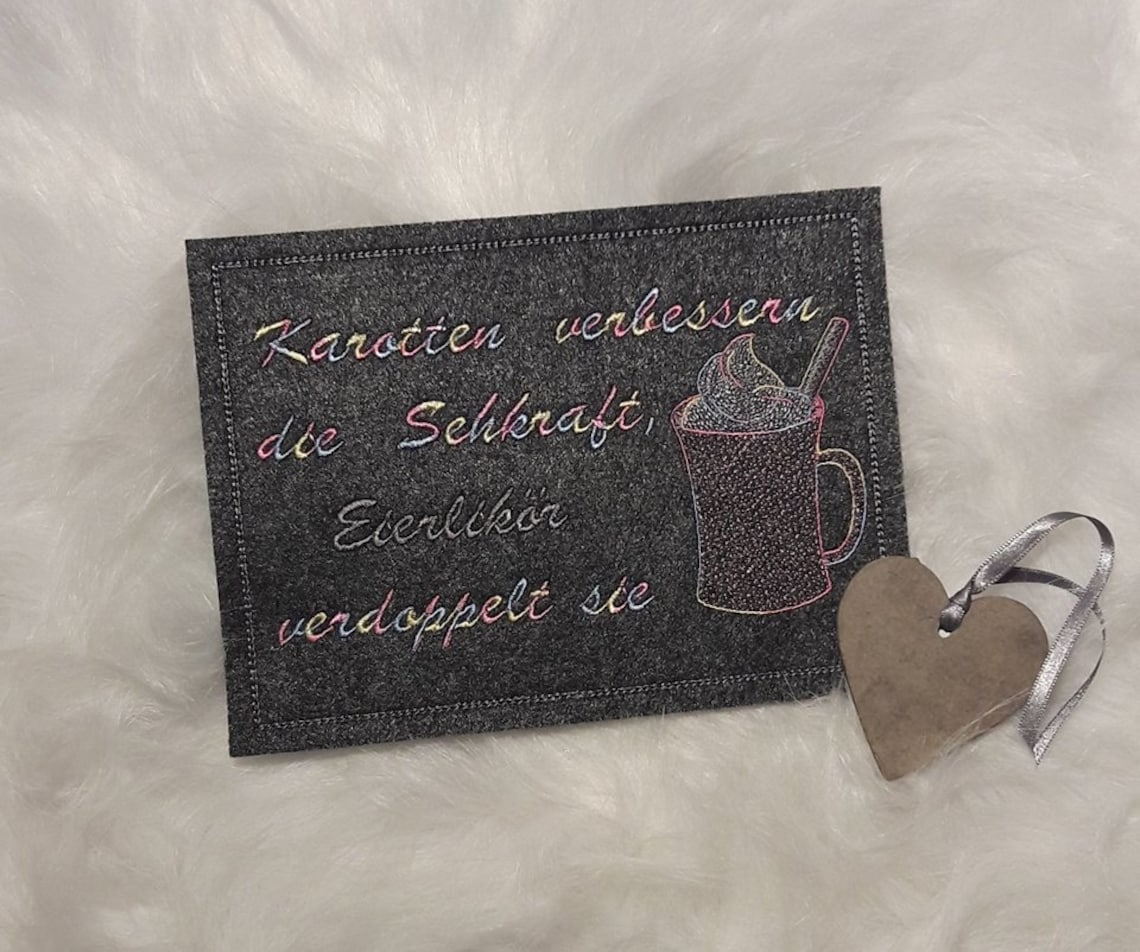 Spruch Karotten verbessern die Sehkraft, Eierlikör verdoppelt sie Etsy.de
