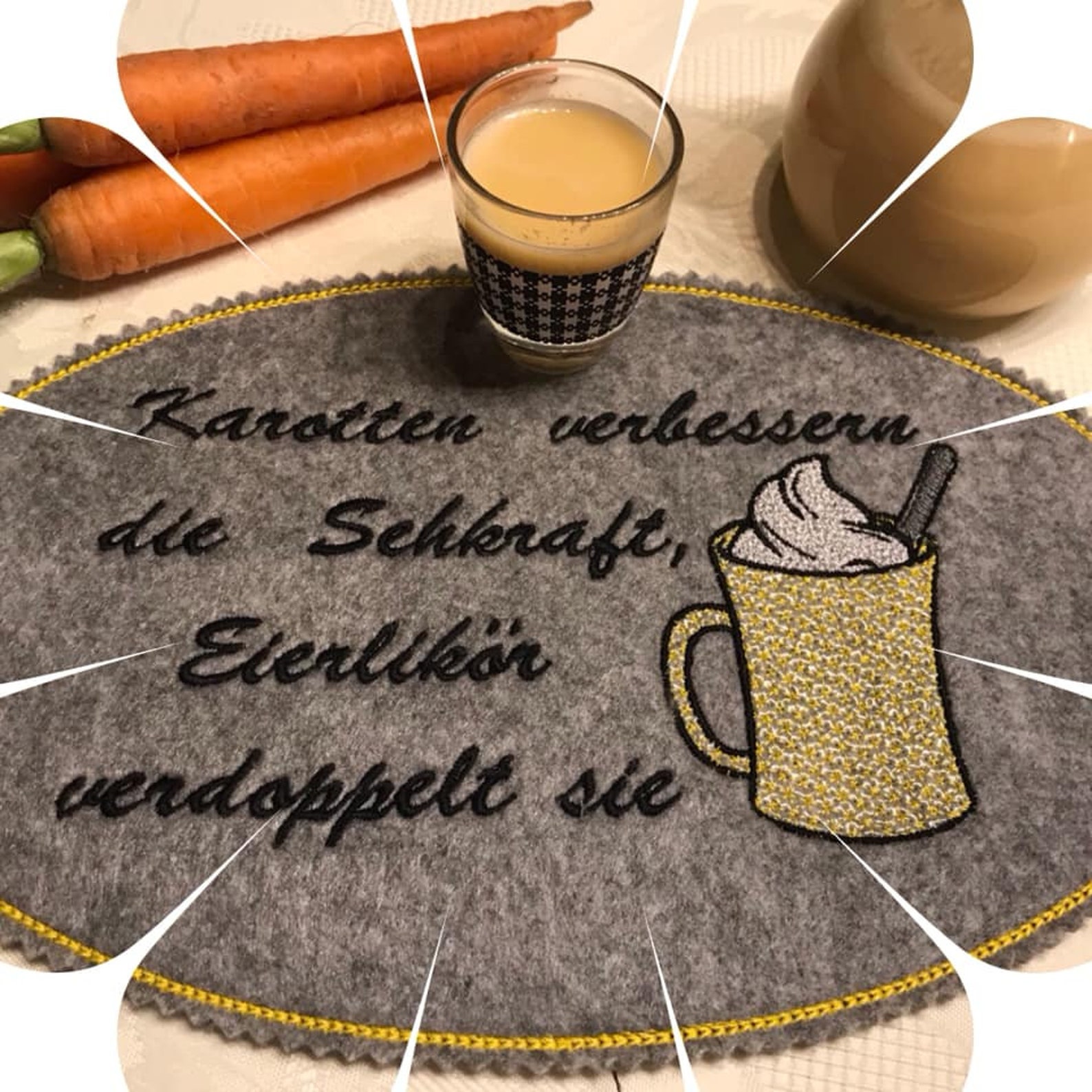 Spruch Karotten verbessern die Sehkraft, Eierlikör verdoppelt sie Etsy.de