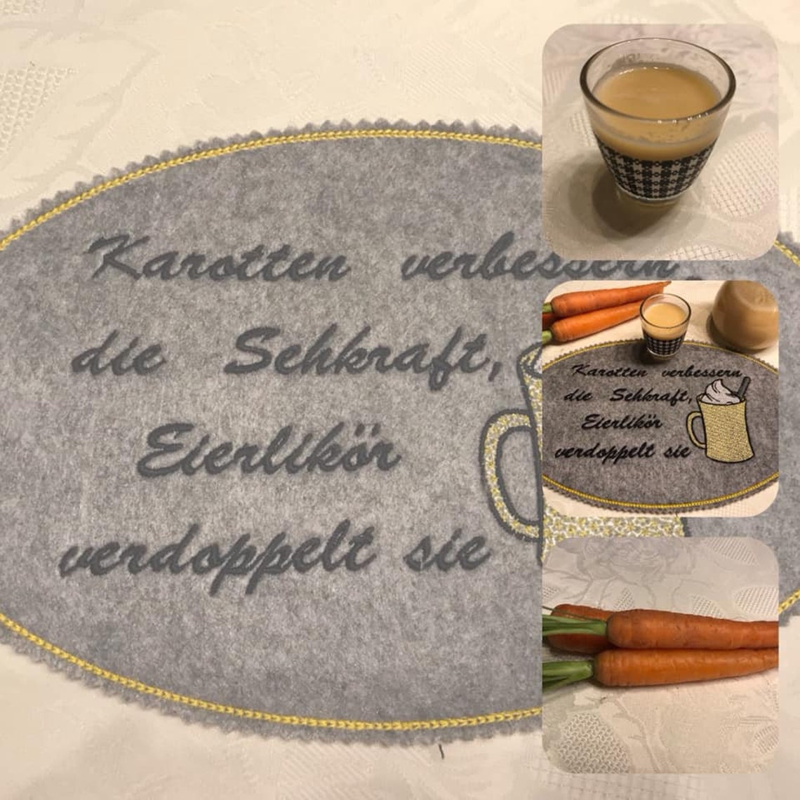 Spruch Karotten verbessern die Sehkraft, Eierlikör verdoppelt sie Etsy.de