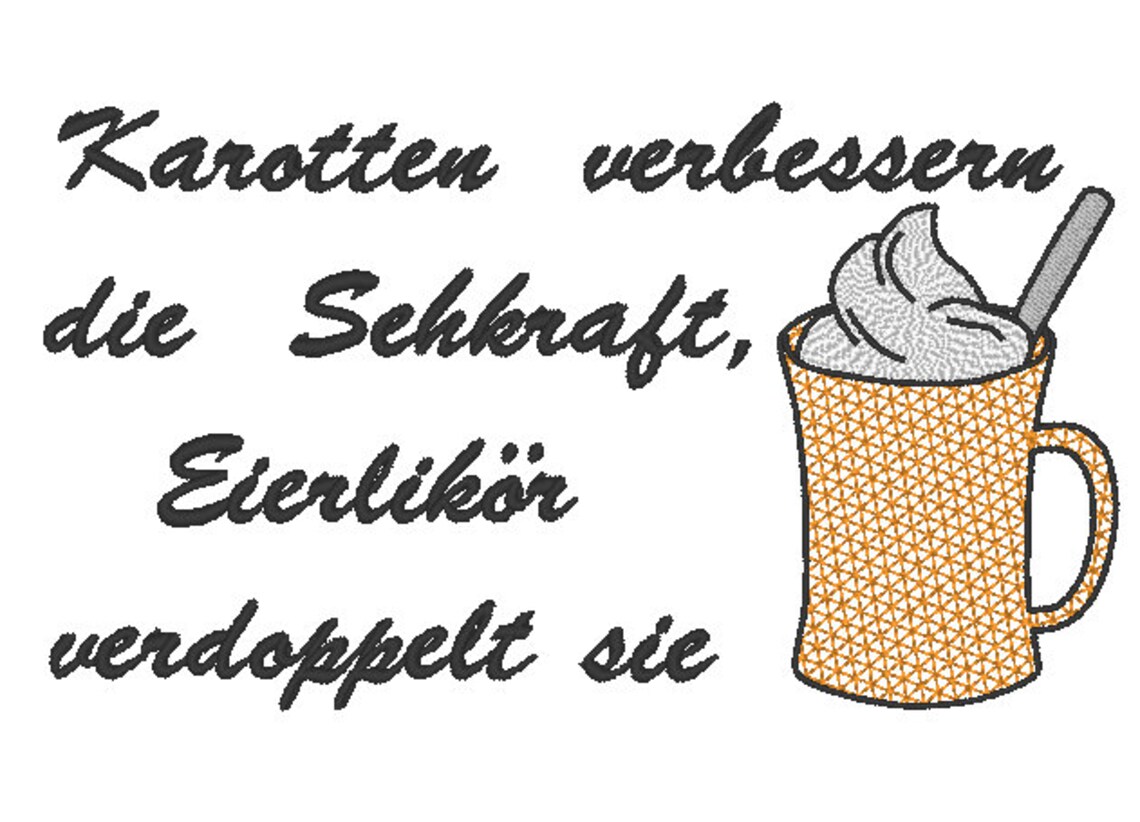 Spruch Karotten verbessern die Sehkraft, Eierlikör verdoppelt sie Etsy.de