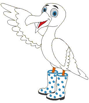 Gaviota con botas de goma aplicación Doodle en 3 tamaños | Etsy México