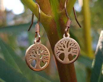 Yggdrasil pink steel earrings