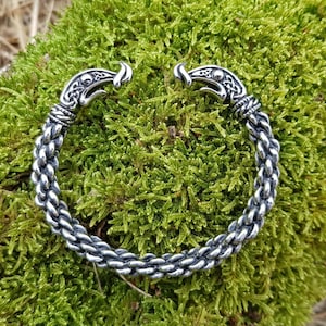 Bracciale Rigido Vichingo In Acciaio Inossidabile Con Testa Di Leone, Diametro 70 Mm, Regolabile, Uomo, Donna, Con Borsa In Velluto - 3