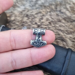 Mini Thor Hammer / Mini Mjolnir / small hammer / small size mjolnir / viking jewelry / thor hammer pendant / stainless steel / vikings image 3