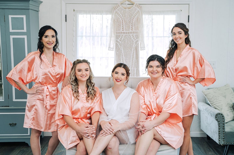 Set Bridesmaid Robes, Bridesmaids party, Silk Bridesmaid Robes, Robes, Wedding Bridesmaids Robes, Floral Bridal Robes,Cheap robes,kimonos, image 5