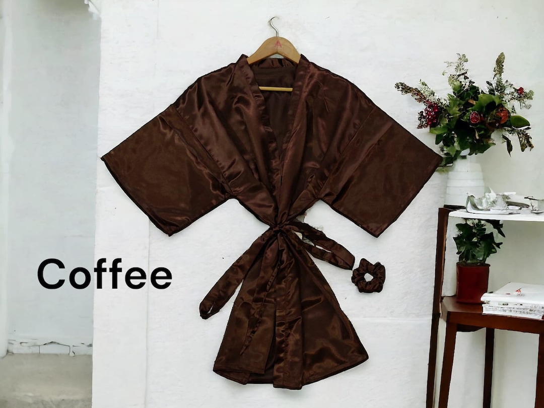 Bridesmaid Robes,bridal Party Robes,coffee Color Robes,getting Ready Robes,satin Robes,wedding