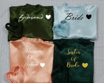 Bridesmaid Robes Set of 4,5,6,7,8,9,10,11,12,13,14,15,Silk Bridesmaid Robes,Bridesmaid Gift,Bridal Robes,Wedding Robes,Birthday Squad Robes