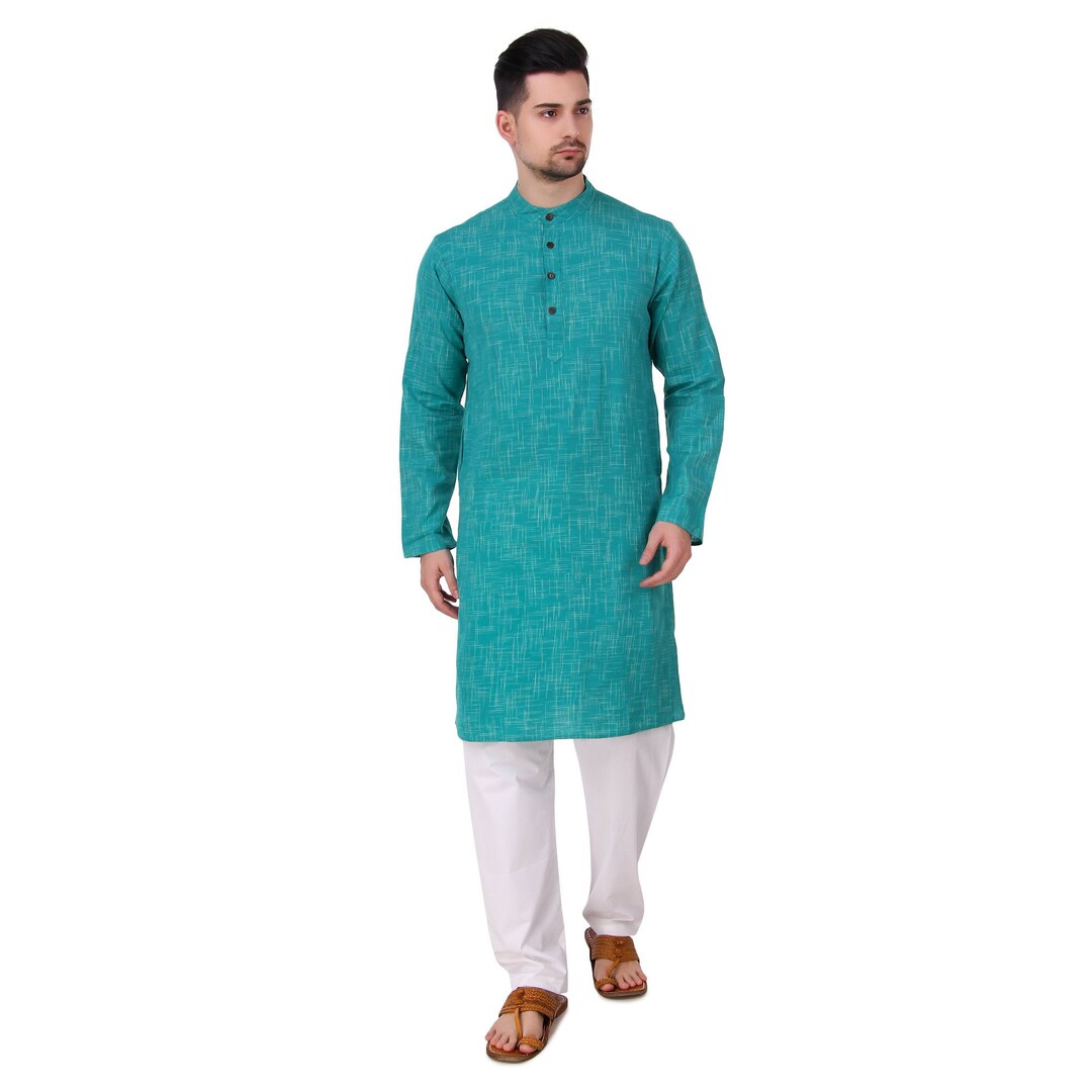Men Kurta Pajama Set Cotton Kurta Pajama Sethandmade Cotton Etsy