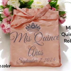 Quinceanera gift,Quinceanera robes,Custom robe+Scrunchies,Mis 15, Mis Quince,Customized gift,15 Anos gift,Gift for best friend,Sweet 16 Robe