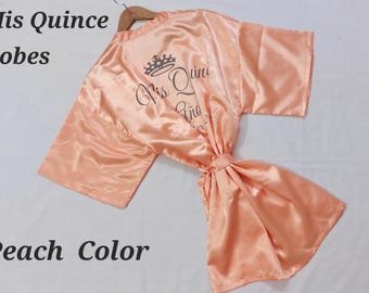 Mis Quince Anos Robes, Pretty Quinceanera Robes, Mis Quince, Robes for Mama de Quince, Quinceanera Gifts, Birthday Robes, Satin Quince Robes