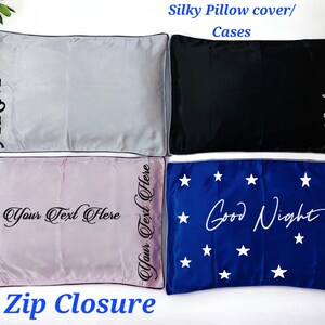 Customised Satin Pillowcase for Hair and Skin,Sleepover Party favors, Eyelash personalized party,PJ party, Slumber Party Pillow cover,Gifts