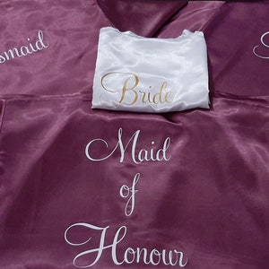 Bridesmaid Robes, Bridal Party Robes, Mauve Color Robes, Getting Ready robes, Satin Robes, Wedding Gifts, Personalized Robes