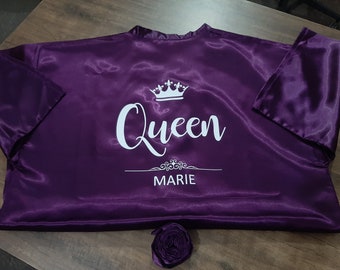 Bridesmaid Robes, Bridal Party Robes, Plum Color Robes, Getting Ready robes, Satin Robes, Wedding Gifts, Personalized Robes,kimonos, Gifts