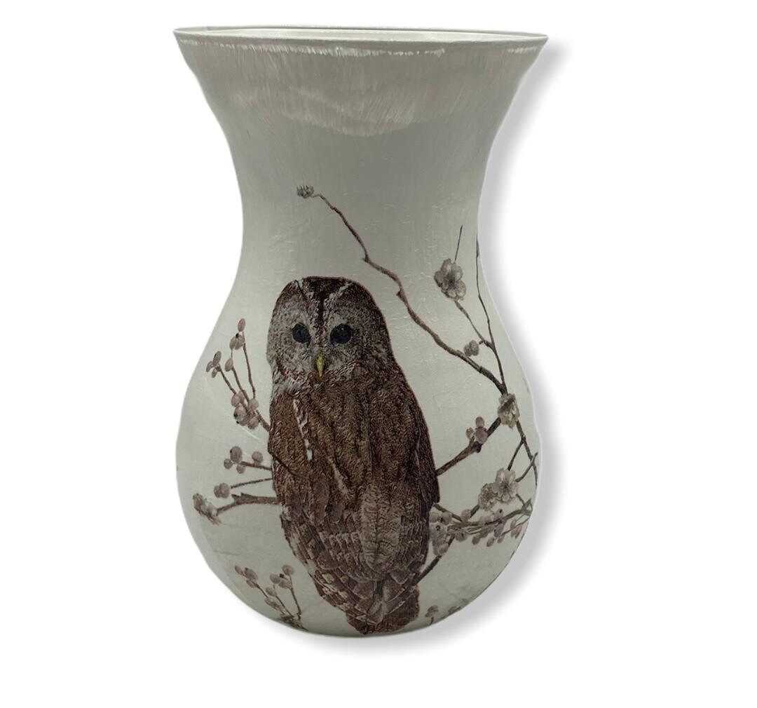 Brown Owl Bouquet Vase for Flowers Brown Owl Flower Vase Etsy