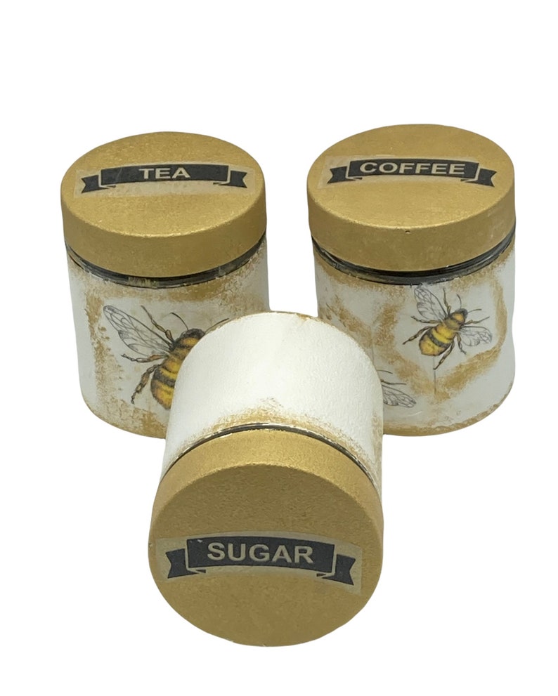 Tea Coffee Sugar Canisters Coffee Canister Bee Canister Set Etsy UK