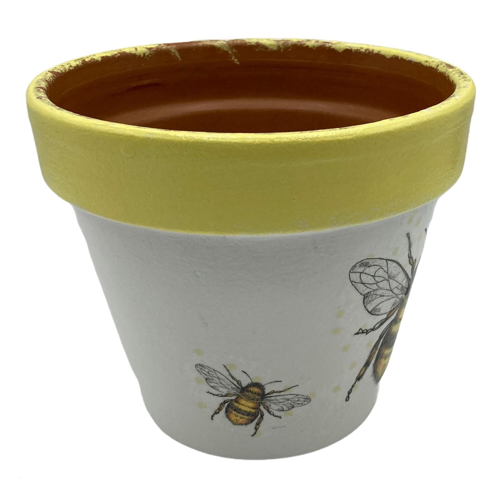 Bumble Bee Terracotta Plant Pot Terracotta Plant Pot Garden Etsy