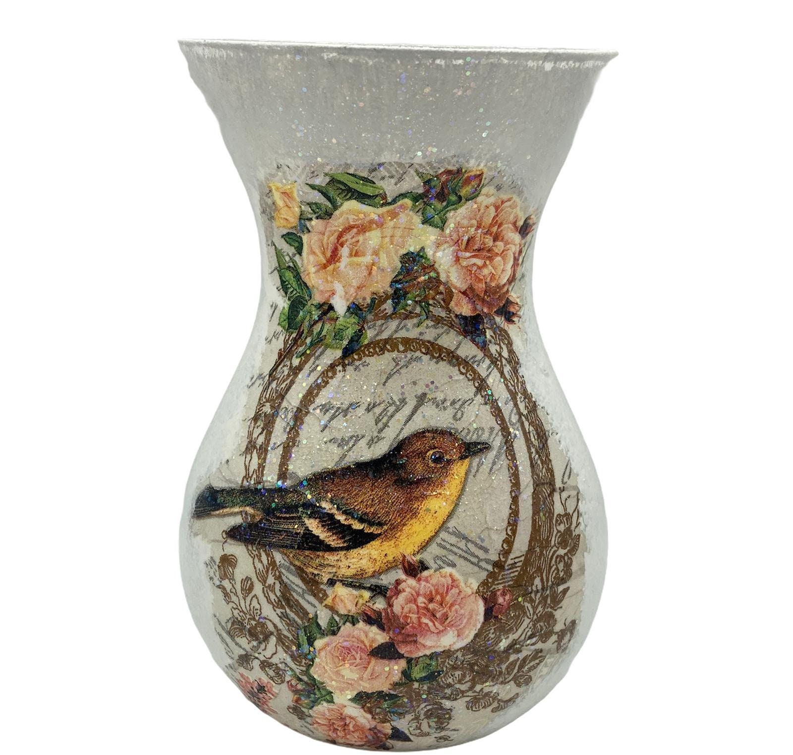 Vintage Bird Bouquet Vase for Flowers Vintagestyle Floral Etsy UK
