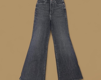 Vintage Wrangler Wandered High Rise Flared Jeans Charcoal Black W24 L30