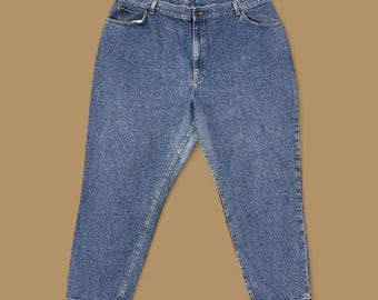 Vaqueros mom Lee vintage de los años 90 con corte cónico, azul medio, talla 42, talla 29