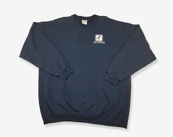 Vintage The Centre Rekonstruktion Grafik Sweatshirt Navy Blue 2XL