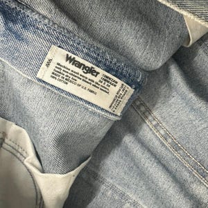 Vintage Wrangler Herz Angepasste Gerades Bein Jeans Hellblau W38 L36 Bild 3