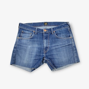 vintage LEE Short en jean coupé bleu foncé W32